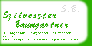 szilveszter baumgartner business card